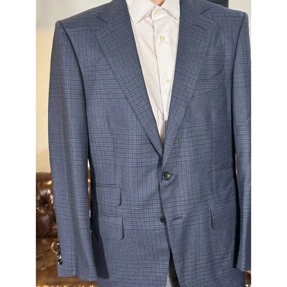 Tom Ford Houndstooth Blue O'Connor 52IT 42R US Sport Jacket Blazer